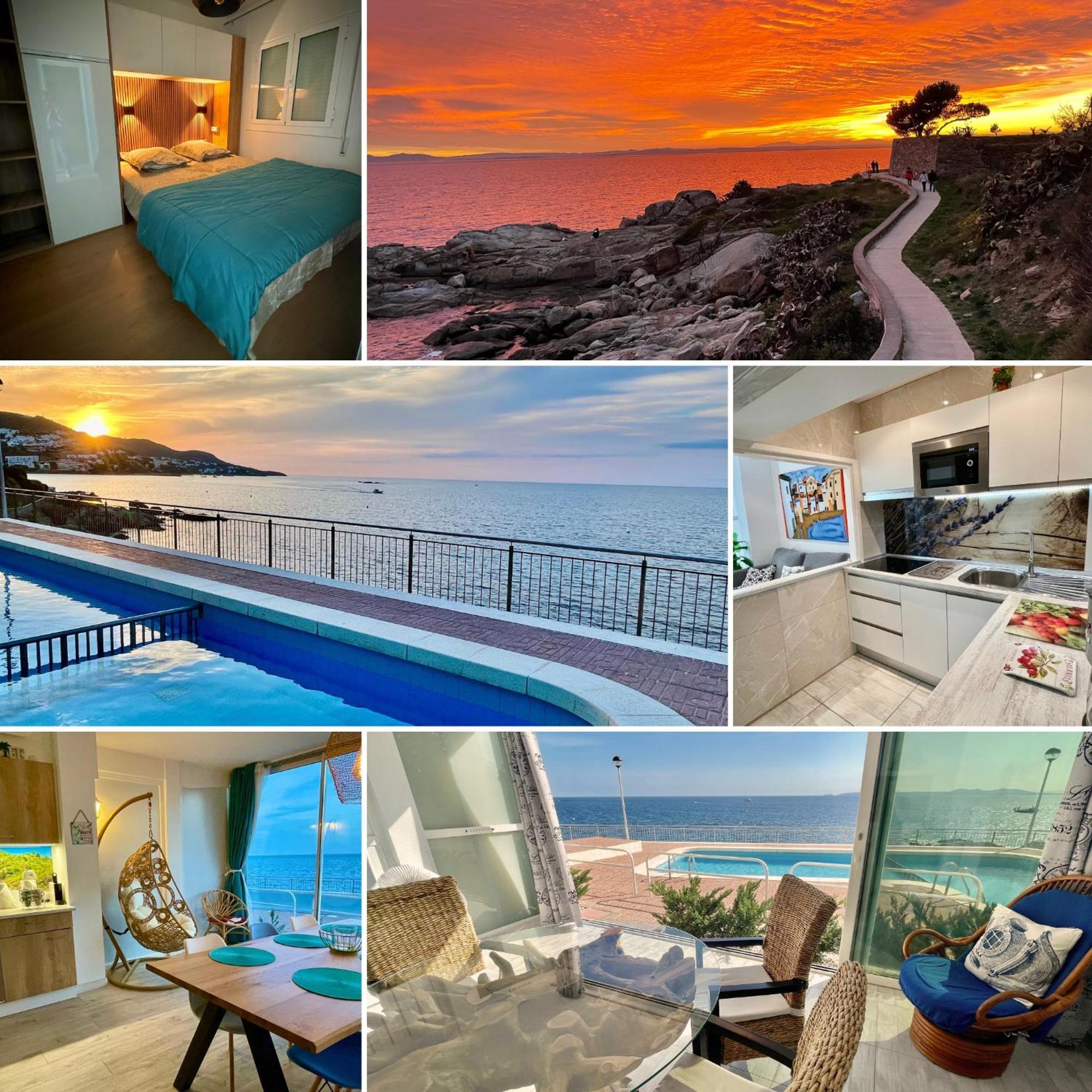 Magnifique Appartement En Front De Mer, Caneylles Roses Eksteriør bilde